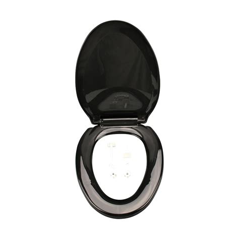 No Slam Easy Close Black Elongated Heavy Duty Plastic Toilet Seat