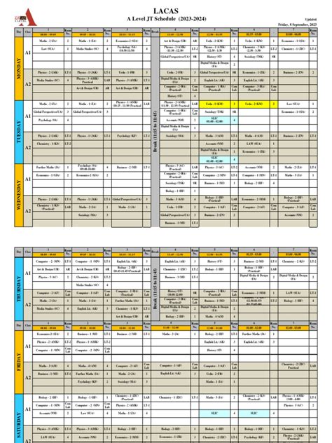 8 - Time Table 2023-2024 (Final) | PDF | Science