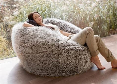 NEW Brown Faux Fur Bean Bag Chairs | eBay