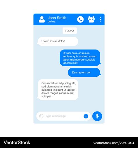 Messenger chat page flat background Royalty Free Vector