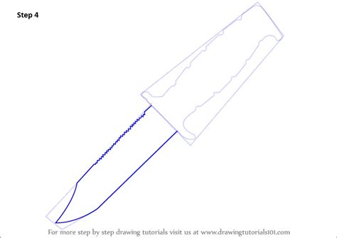 How to Draw a Hunting Knife (Knives) Step by Step | DrawingTutorials101.com