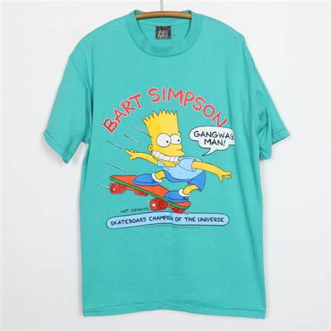 Vintage Bart Simpson Skateboard Champion Of The Universe 1990 Shirt in 2021 | Universal shirts ...