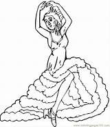 Spanish Flamenco Dancer Coloring Page Sketch sketch template
