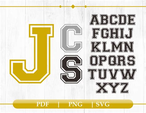 Varsity Block Font SVG/PNG/PDF Letters Svg Monogram Svg - Etsy Finland