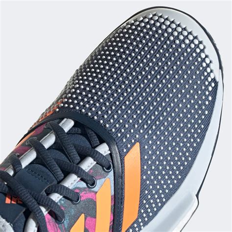 Adidas Mens SoleCourt Tennis Shoes - Halo Blue/Pink/Orange - Tennisnuts.com