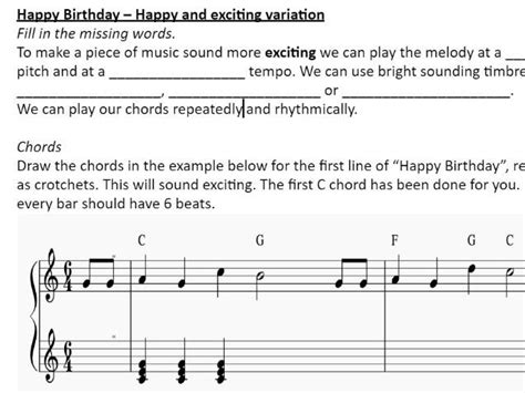 Happy Birthday variations task | Teaching Resources