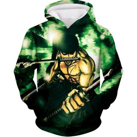 One Piece Straw Hat Swordsman Demon Roronoa Zoro Over Print 3d Hoodie - Teeruto