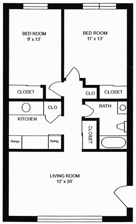 2 Bedroom Small House Blueprints