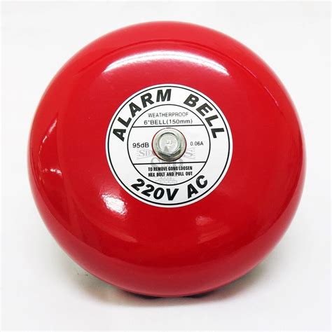 AC 220V 150mm 6'' inch Weather Proof Fire Alarm Round Shape Electric ...