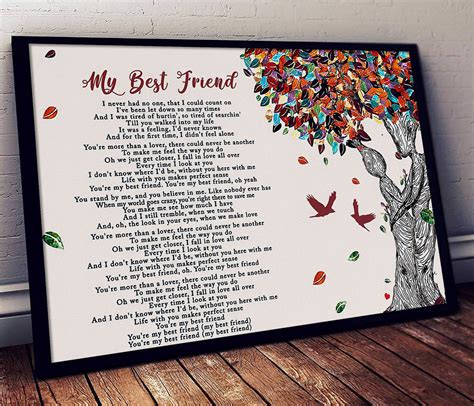 Tim Mcgraw My Best Friend Lyrics Poster A Place In The Sun | Etsy