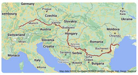 Capital Cities on the Danube River Map | Mappr