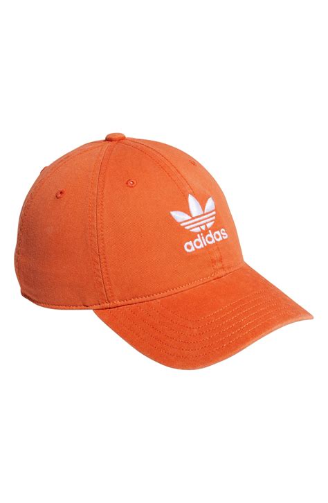 adidas Originals Relaxed Cotton Baseball Cap in Orange for Men - Lyst