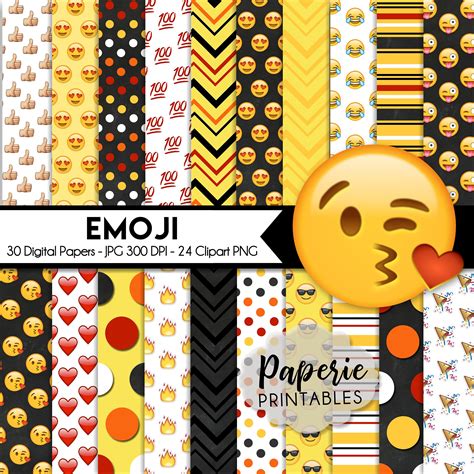 EMOJI Digital Paper 12x12 Digital Scrapbooking Paper 30 | Etsy