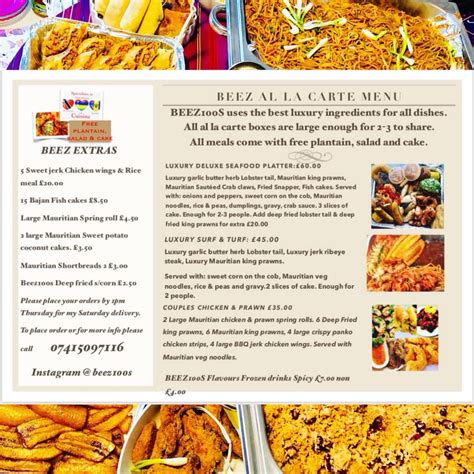 BEEZ MENU 2 - WELCOME TO BEEZ 100S CATERING SERVICES WEBSITE