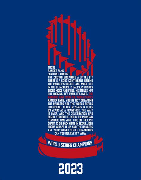 Texas Rangers 2023 World Series Poster - Etsy