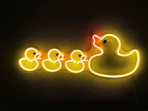 Neon sign duck led neon sign custom children s room neon sign led custom light room wall decor ...