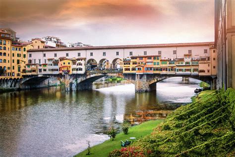 Sunset at Ponte Vecchio Florence Italy Photograph by Carol Japp - Fine ...