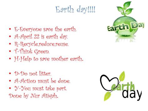 PPT - Earth day!!!! PowerPoint Presentation, free download - ID:5236752