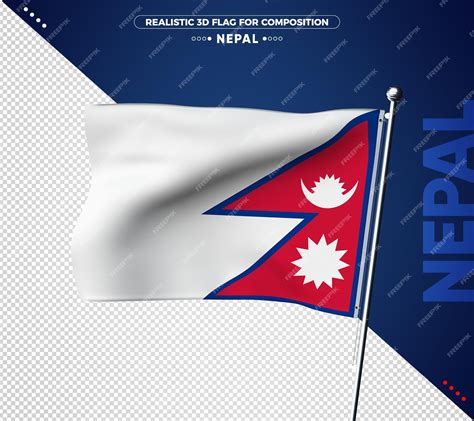 Premium PSD | Nepal 3d flag with realistic texture