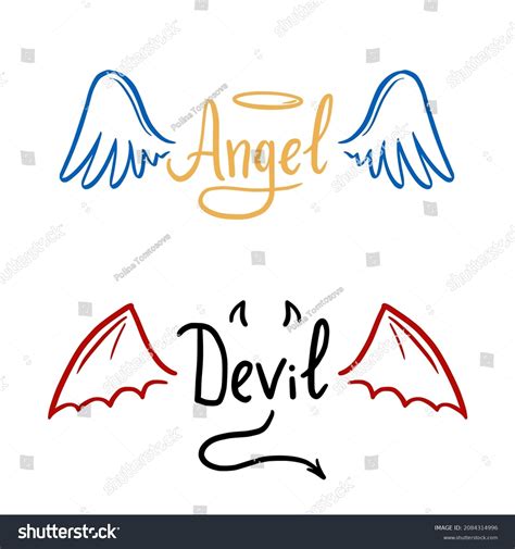 Angel Devil Stylized Vector Illustration Angel Stock Vector (Royalty ...