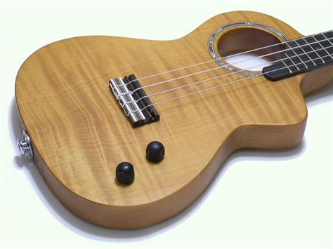 Eleuke Tenor Electric Ukulele Solid Body Flame Maple with MP3 Feature ...