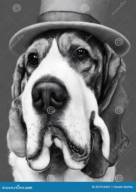 Dog in the Hat Close Up Photo. Stock Illustration - Illustration of ...