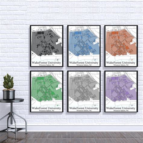 Colored Campus Map of Wake Forest University and All Its Roads - Etsy