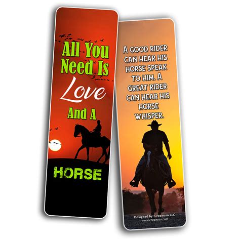 Creanoso Inspirational Horse Quotes Sayings Bookmarks Series 2 ÃƒÂ¢Ã¢â