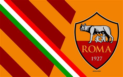 Download wallpapers AS Roma, 4k, Italian football club, logo, abstraction, orange background ...