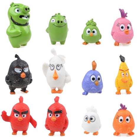 Buy 12 pcs Angry Birds Figures 3-5 cm Toys Doll Gift Cartoon Movie ...