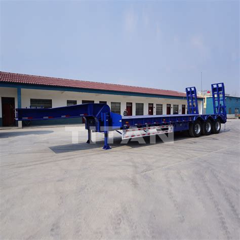 Lowbed Trailer 3 Axle Low Loader Trailer Tri-Axle 60 Tons Low Bed ...