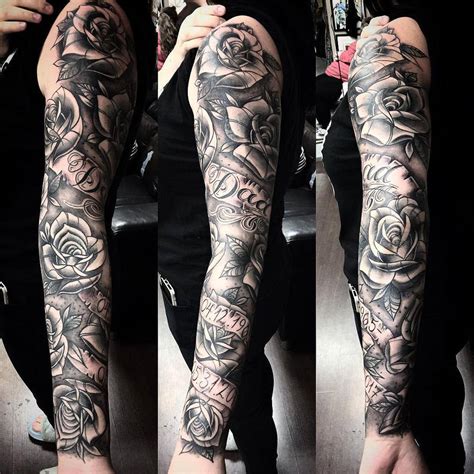 Top 61 Best Rose Sleeve Tattoo Ideas - [2021 Inspiration Guide]