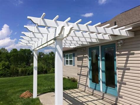 White Classic Attached Vinyl Pergola Kit starting at | Lexington Deck Supplies