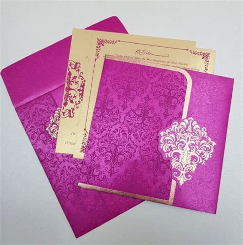 Hot Pink & Gold Tri Fold Indian Wedding Invitation: W-823– The Wedding Cards Online India