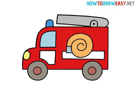 Cartoon Fire Truck Drawing | Fire trucks, Fire truck drawing, Fire ...