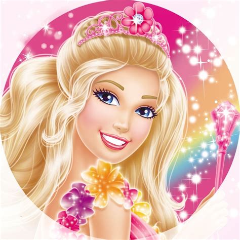 the barbie doll is wearing a tiara and holding a flower in her right hand