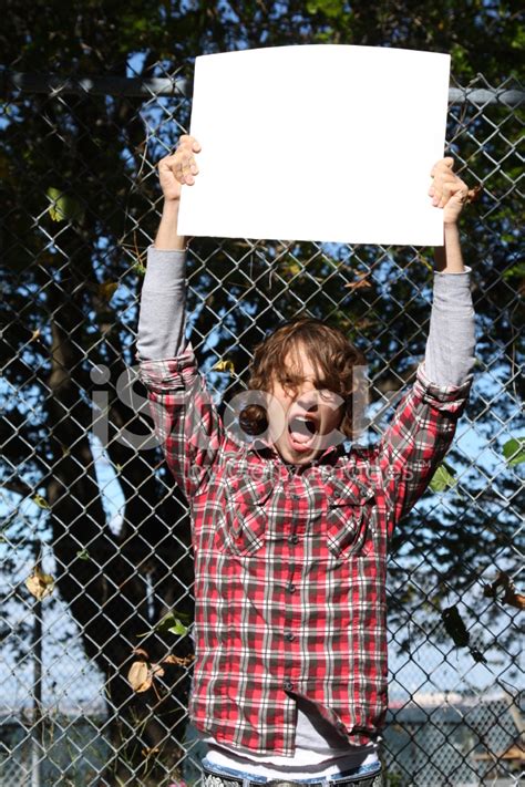 Cartoon Protester With Sign Stock Photo | Royalty-Free | FreeImages