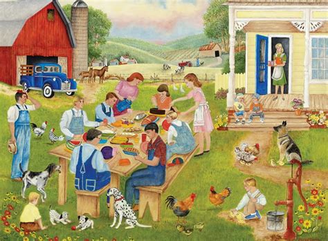 valjellybean - 300 pc Paintings - Family Picnic in 2021 | Larger piece ...