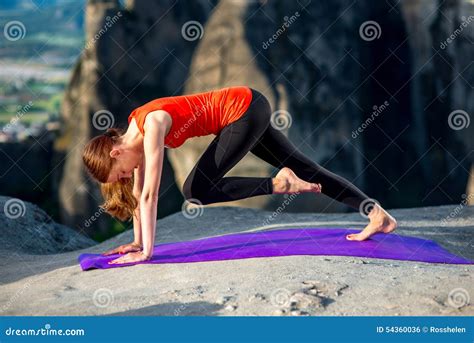 Woman Practicing Yoga on the Mountains Stock Photo - Image of people, yoga: 54360036