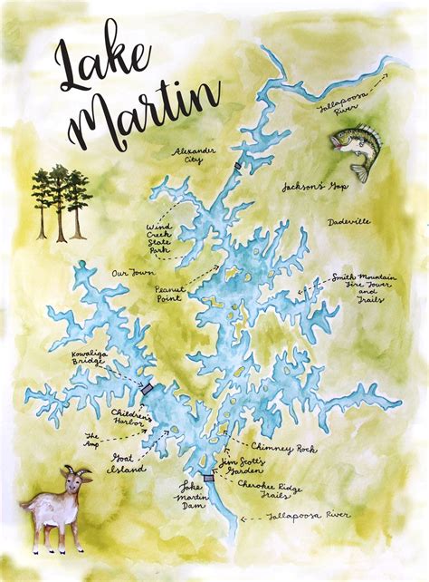 Map Of Lake Martin Alabama - Draw A Topographic Map