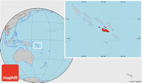 Gray Location Map of Guadalcanal