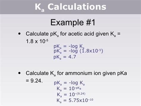 How To Calculate Pka From Ka - cloudshareinfo