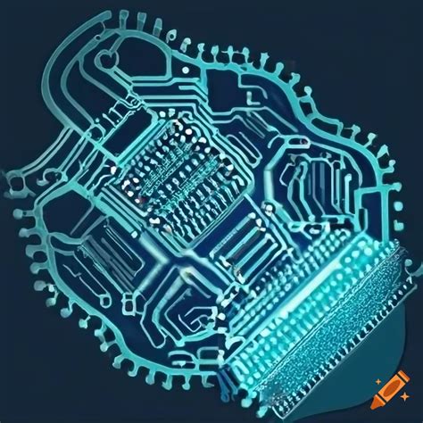 X-ray of interconnected circuit board wires on Craiyon