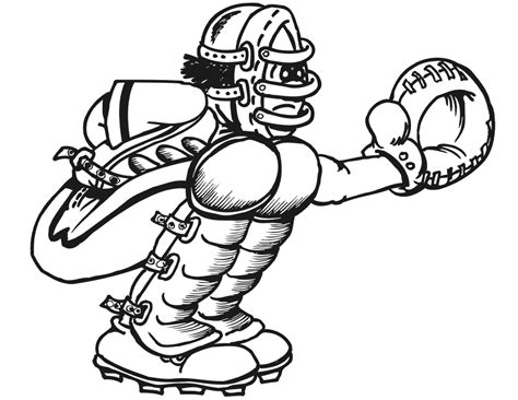 Softball Catcher Coloring Pages Coloring Pages