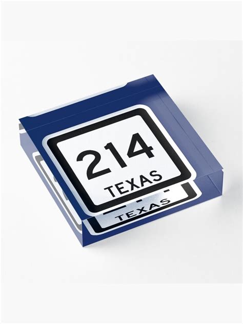 "Texas State Route 214 (Area Code 214)" Acrylic Block for Sale by SRnAC | Redbubble