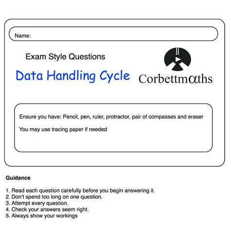 Data Handling Cycle Practice Questions – Corbettmaths