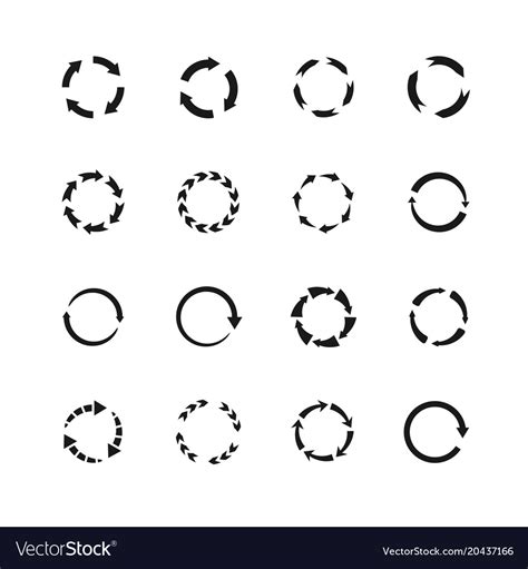 Round motion arrow symbols circle arrows Vector Image