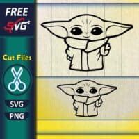 Baby yoda outline SVG Free | Free SVG Files