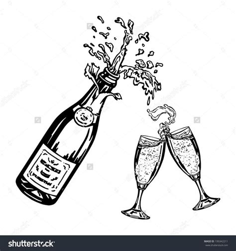 Image result for champagne silhouette | Bottle drawing, Glasses tattoo ...