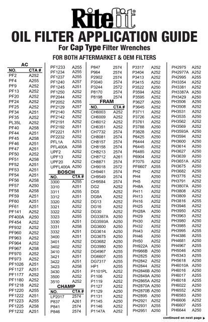 toyota oil filter chart - marguerite-millerr